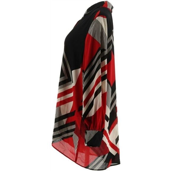 Dennis Basso Printed Woven Button-Front Big Shirt - Picture 3 of 5